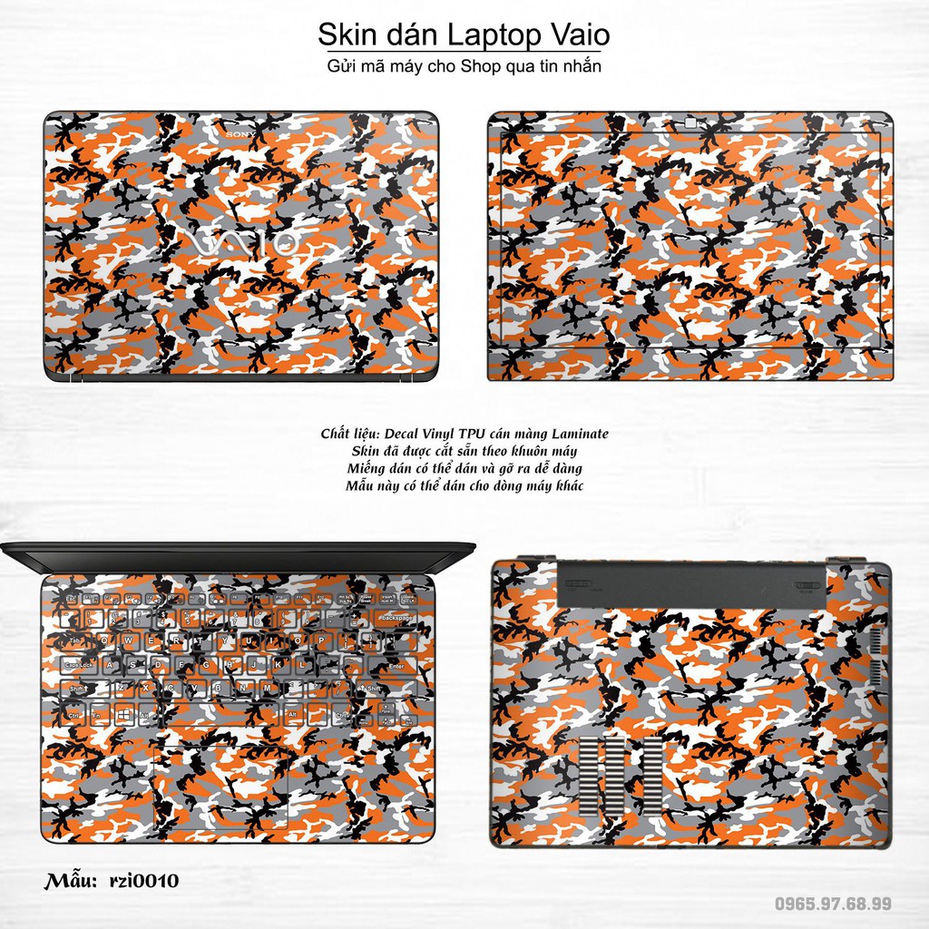 Skin dán Laptop Sony Vaio in hình rằn ri (inbox mã máy cho Shop)