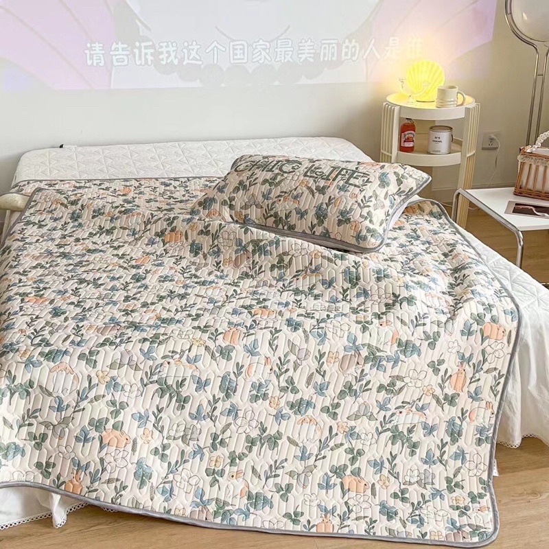 Chiếu điều hoà cao su non Markcross, chiếu cao su non chất vải tencel mềm mịn nhập khẩu cao cấp kèm 2  o MỚI