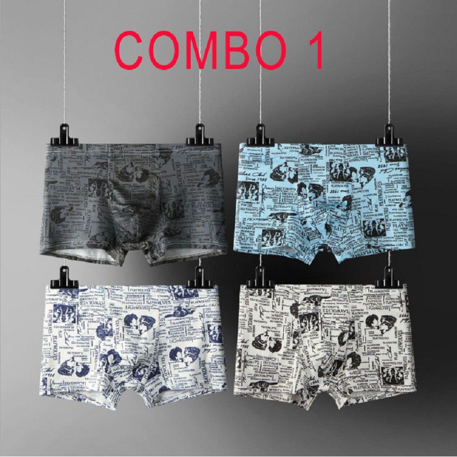COMBO 4 Quần Lót NAM Cao Cấp, Kháng Khuẩn Ngăn Mùi Hôi Mềm Thoáng Mát Thiết Kế Quyến Rủ SP-289