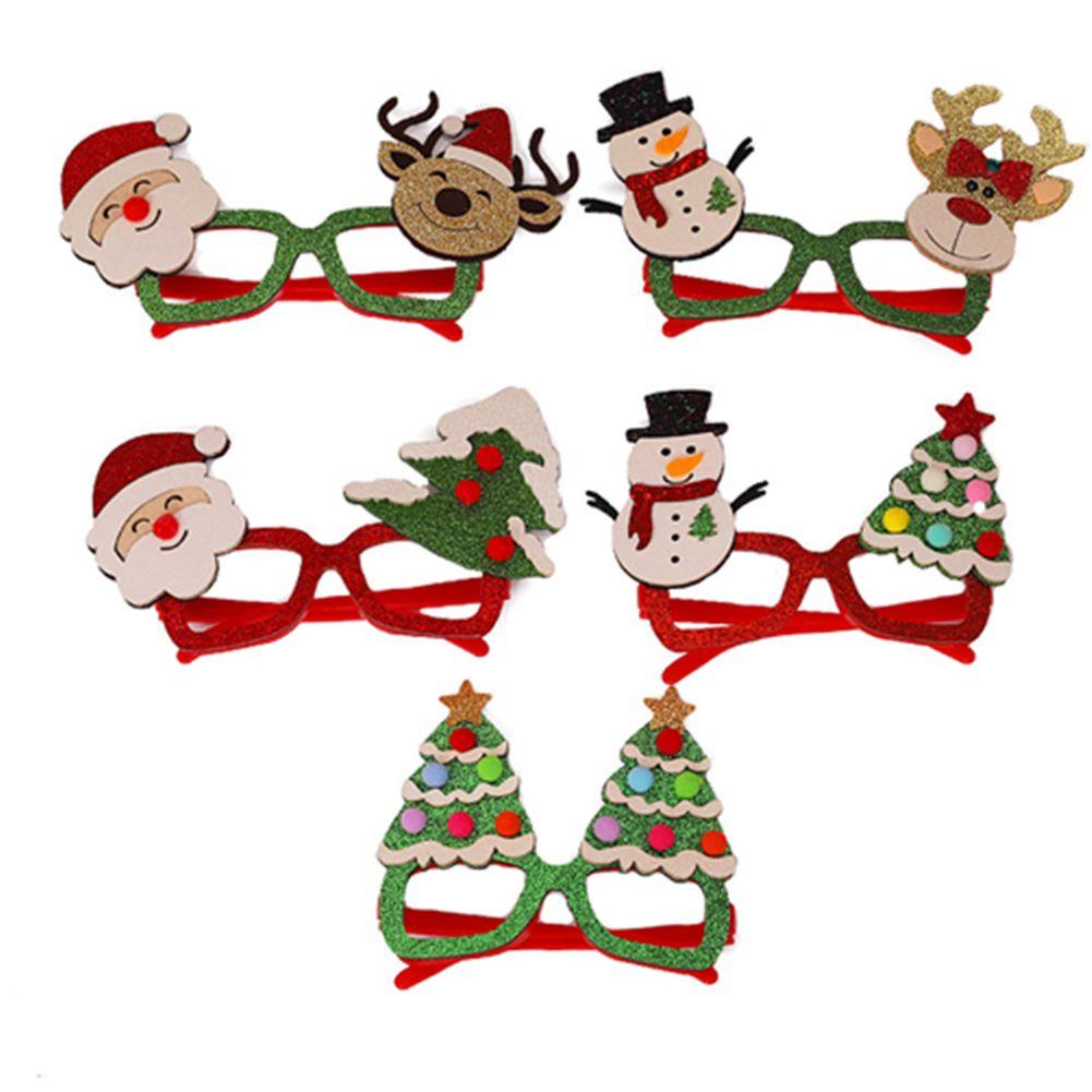 MELODG Mắt Kính Hình Ông Già Noel / Người Tuyết Lấp Lánh Trang Trí Giáng Sinh