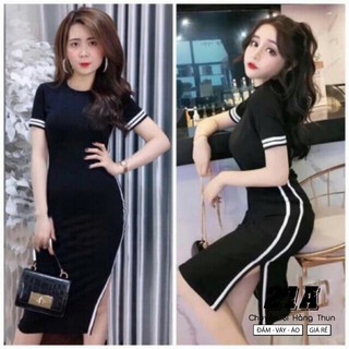 Đầm body sọc thể thao fom chuẩn mẫu