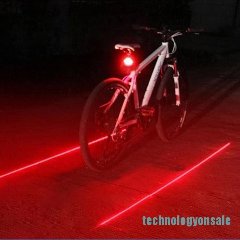 Đèn LED 5 bóng + 2 laser cảnh báo an toàn gắn đuôi xe đạp