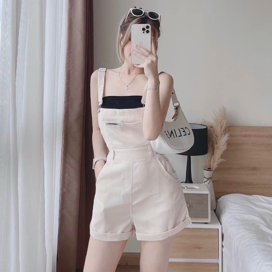 Jumpsuit ngắn,set bộ quần yếm kèm áo lót cotton dự tiệc dạo phố tiểu thư sang chảnh Thời Trang váy Nữ [XM Minh Phúc]