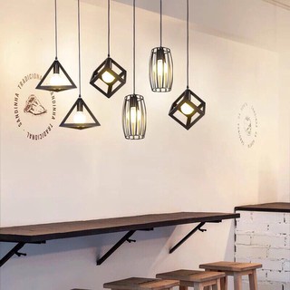Combo 3 đèn thả hình khối gồm bóng