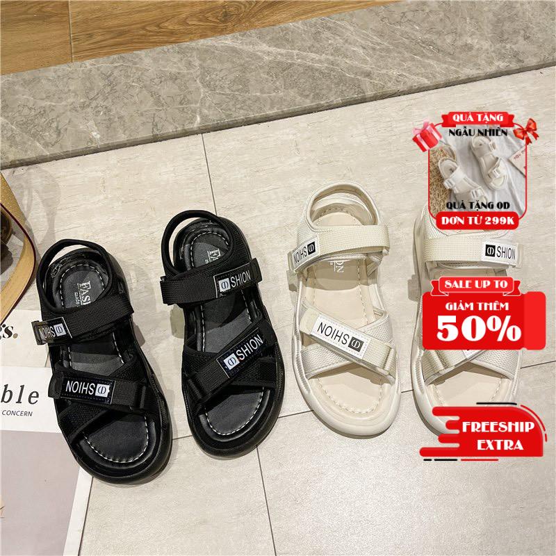 Giày Sandal Nữ MWC Đế Cao 3CM Quai Chéo Phối Chữ Siêu Xinh NUSD- 2853