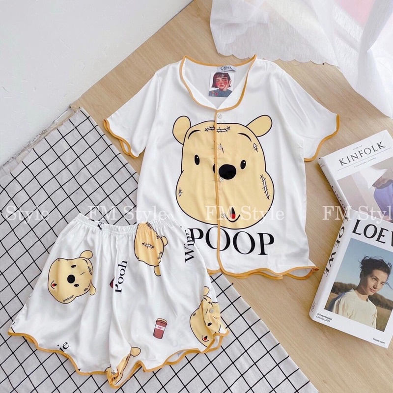 Bộ đồ ngủ nữ pijama thun cotton form rộng thoải mái