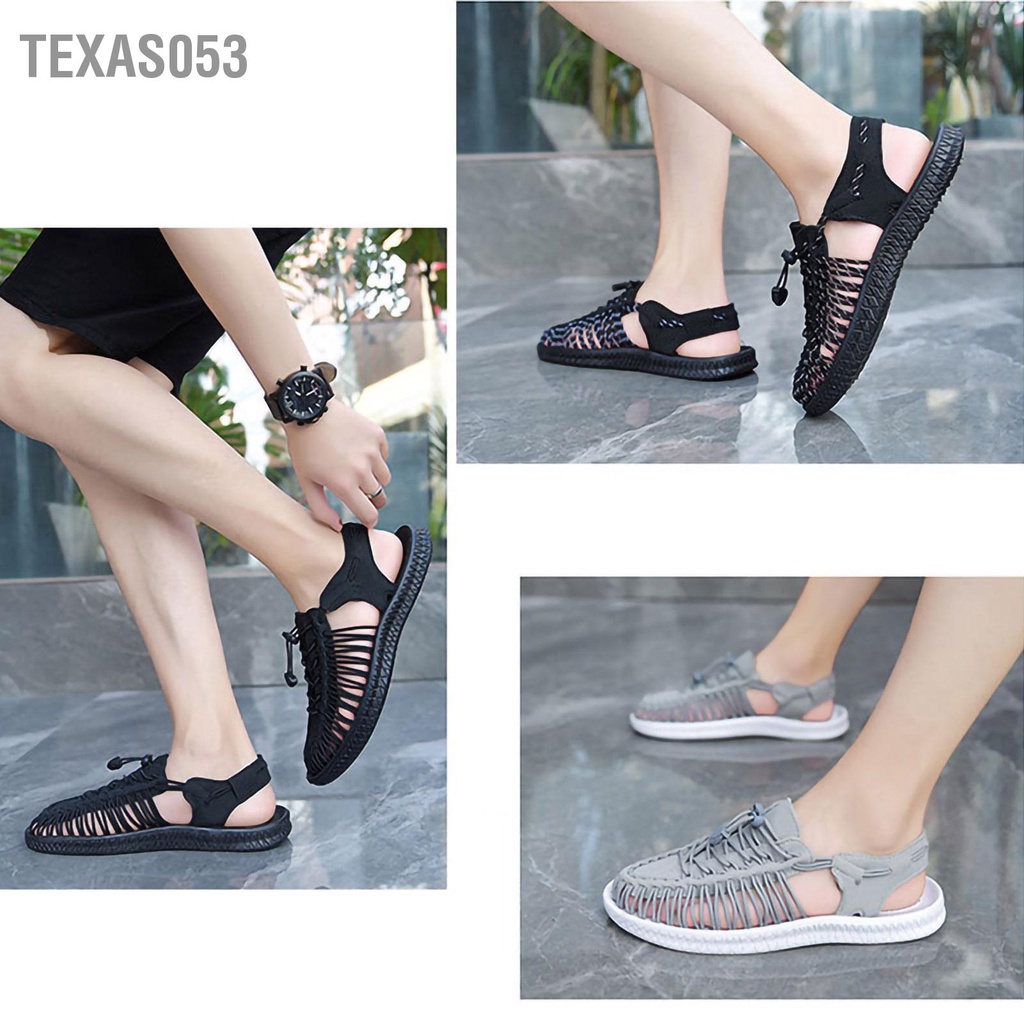 [Hàng Sẵn] Giày Sandal Nam Bít Mũi dệt rỗng cao cấp cho thể thao ngoài trời Bãi biển【Texas053】