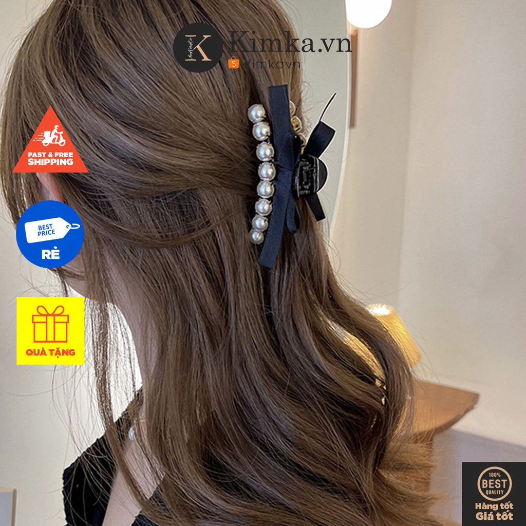 (0403) Kẹp Tóc Ngọc Nơ Nhựa Xinh Xắn Tiểu Thư Thời Trang Hàn Quốc
