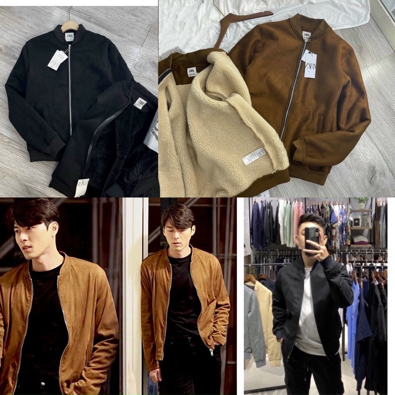 BÁN SỈ ÁO KHOÁC DA LỘN LÓT LÔNG ĐEN NÂU NAM