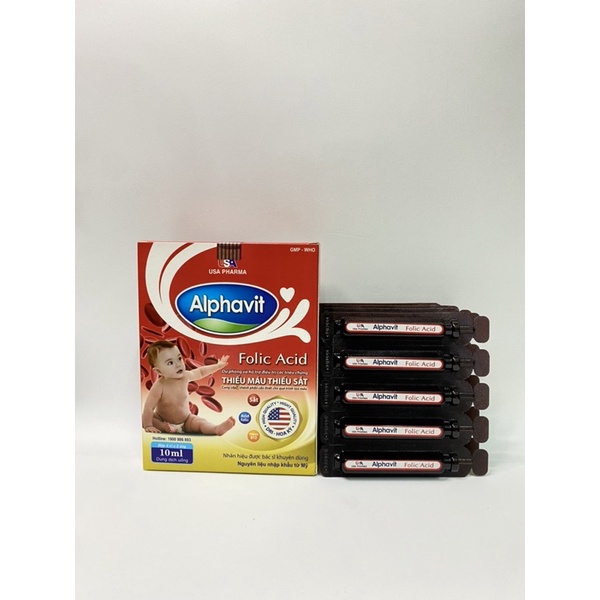 ALPHAVIT FOLIC ACID hộp 20 ống giúp bổ sung sắt cho bé