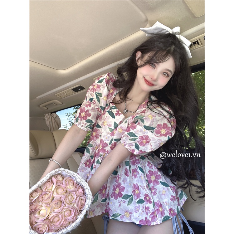 Áo Kiểu Tay Phồng Hở Lưng Phong Cách Hàn Quốc Thời Trang Cho Nữ