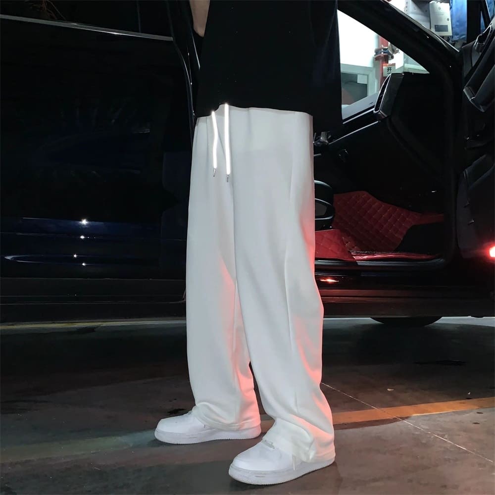 Quần thun đen ống rộng ống suông baggy nam nữ PHong cách unisex - vải co giãn tốt quần ulzzang