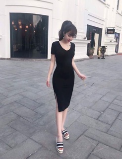 ĐẦM BODY CỔ TIM KIỂU DÁNG BASIC DỄ PHỐI ĐỒ ( kèm ảnh thật)