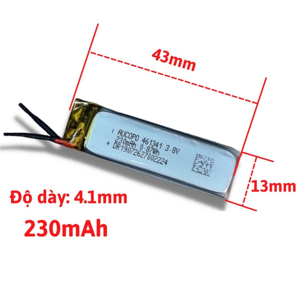 Pin Lipo 3.7V 230mAh 41x13x4.6MM 461341Hãng AUCOPO chế đồ DIY siêu tiện Pin 3.8V - Shop Bảo Anh