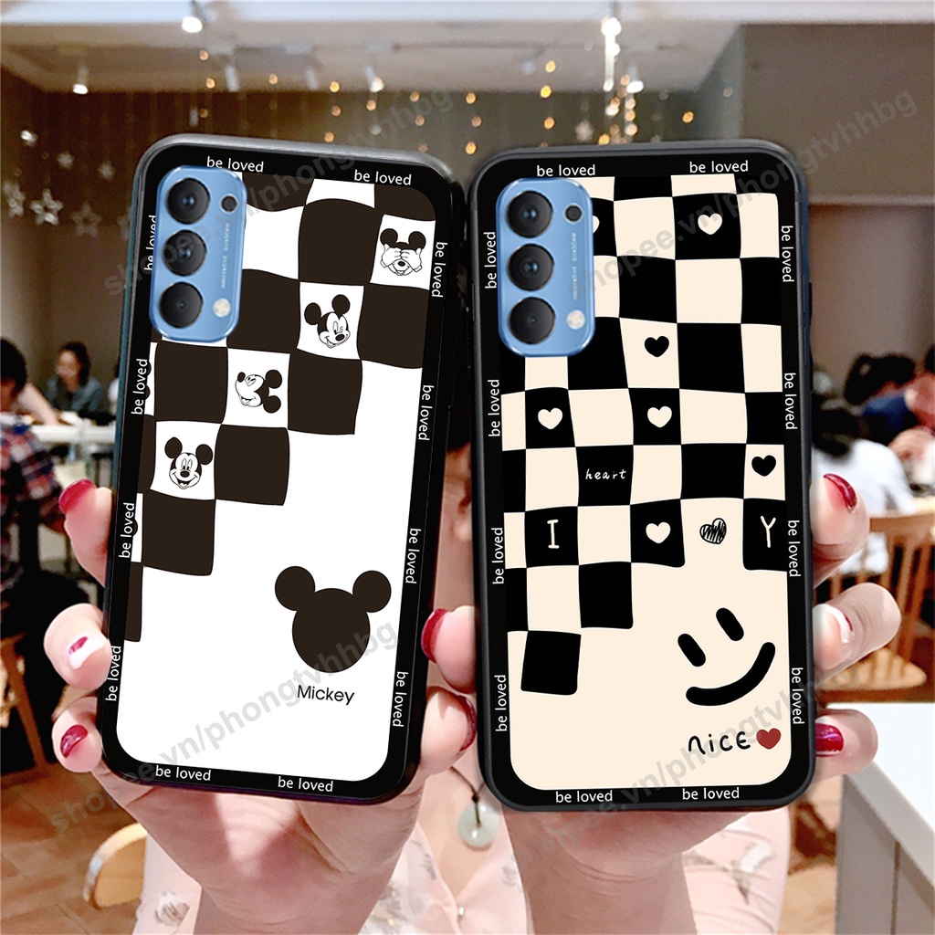Ốp lưng Oppo Reno4 /  Reno4 Pro / Reno 4  ốp họa tiết trái tim caro, chuột mikey thể thao cực đẹp cute cực bền bỉ