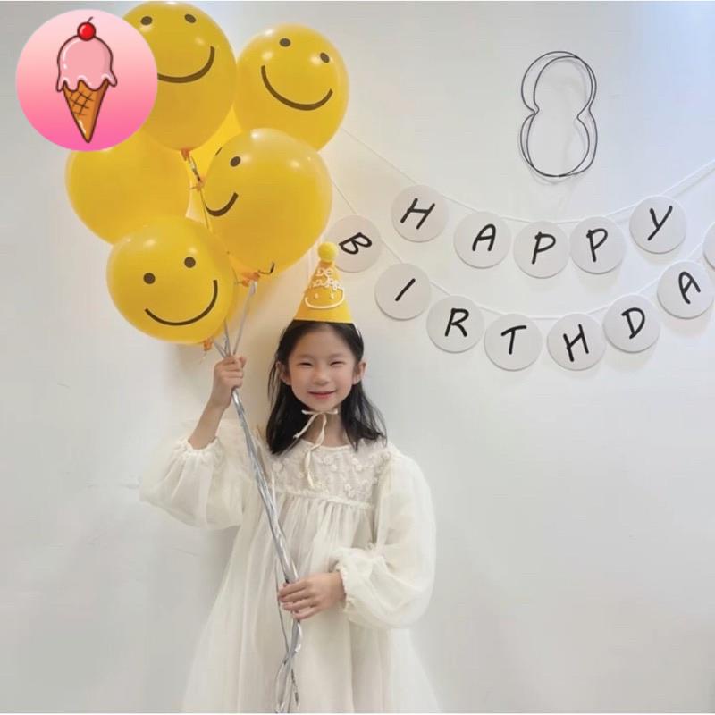 Dây Chữ Banner Happy Birthday Trang Trí Sinh Nhật Bằng Giấy Dáng Tròn Phong Cách Hàn Quốc - Kemshop K40
