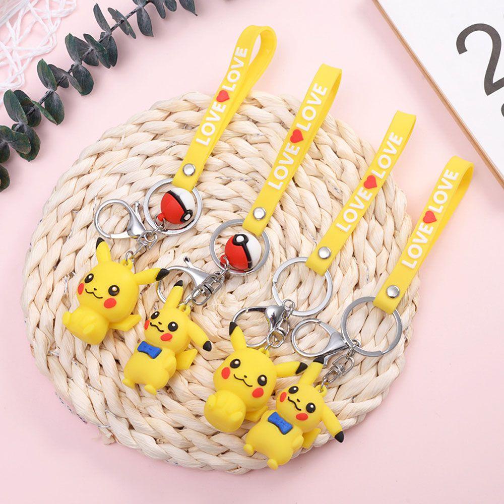 Lanfy Móc Khóa Mặt Hình Pikachu Thu Nhỏ Phong Cách Nhật Bản
