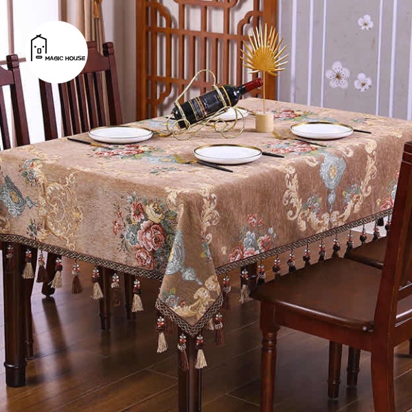 【Magic House】Khăn Trải Bàn Chất Lượng Khăn Trải Bàn Phong Cách Châu Âu Khăn Trải Bàn Trà Phong Cách Sang Trọng Nhẹ Khăn Trải Bàn Trà Hình Chữ Nhật Vải Nghệ Thuật Gia Dụng Khăn Trải Bàn Trà Khăn Trải Bàn Ăn Hình Vuông