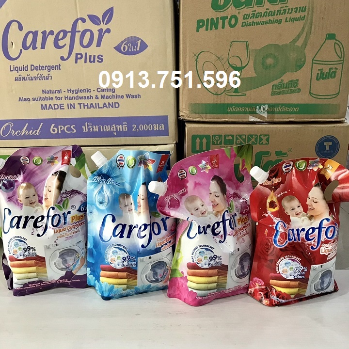 Nước giặt, xả đậm đặc Carefor túi 2000ml Thái Lan