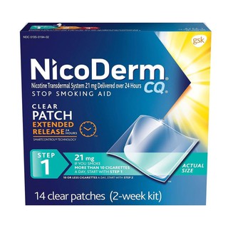 Miếng dán cai thuốc lá Nicoderm 21mg,14mg, 7mg hàng Mỹ