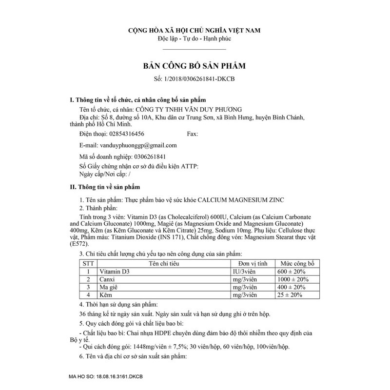 Viên uống bổ sung Calcium magnesium zinc Nature's bounty 100 viên