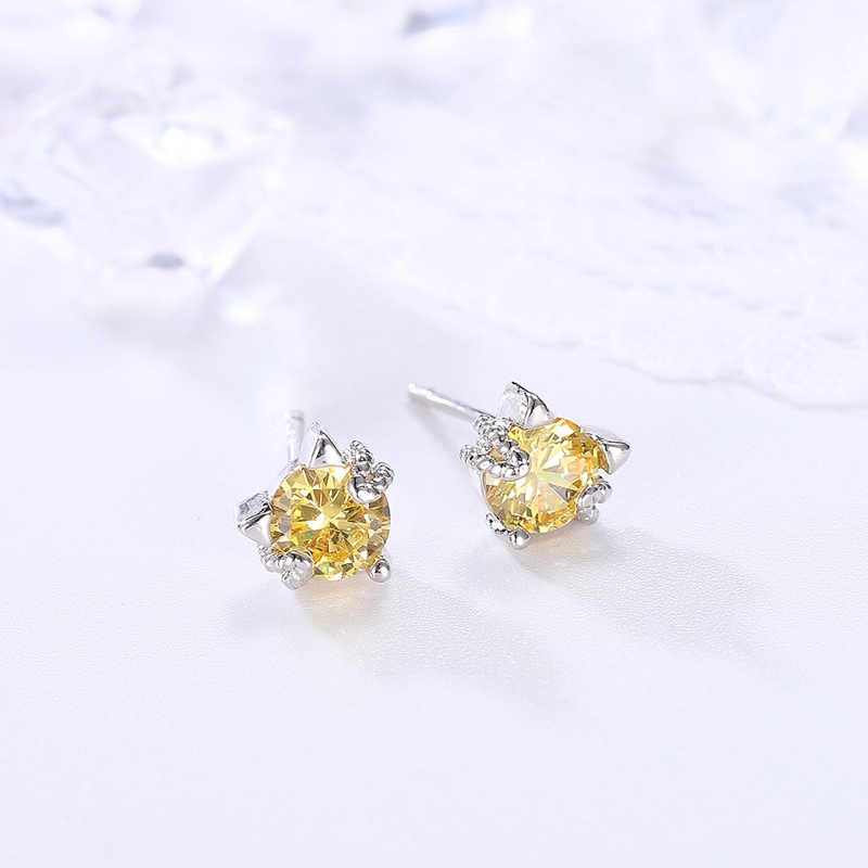 Bông tai mạ bạc 925 đính đá quý sang trọng