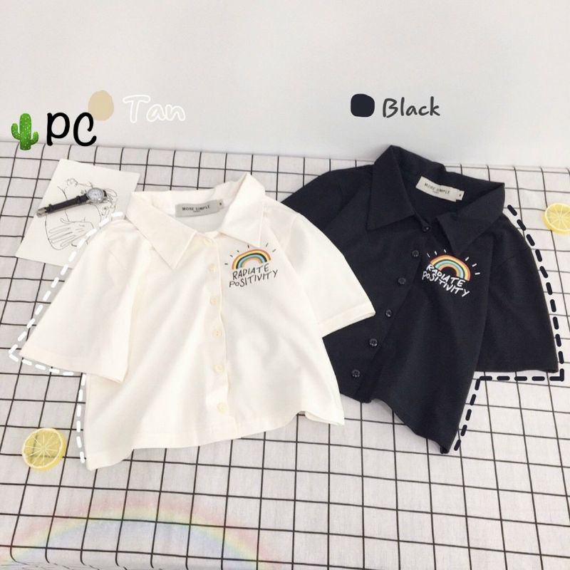 Áo croptop cổ trụ cotton loại 1