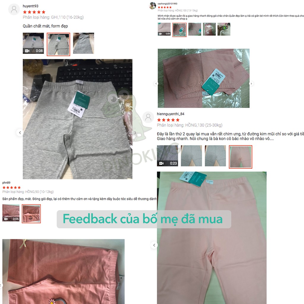 Quần lửng bé gái DINOKING Quần legging đùi ngố trẻ em chất thun cotton co giãn mềm mại cho bé 2 - 8 tuổi QS05