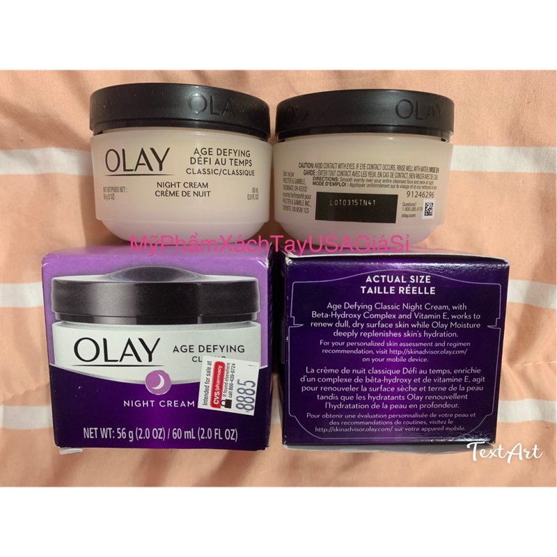 Kem dưỡng ẩm da ban đêm Olay Age Defying Classic Night Cream 56g Hàng Mỹ