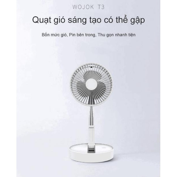 EuroQuality Quạt gió xếp gọn kéo dài TPKI sáng tạo pin 7200mAh -