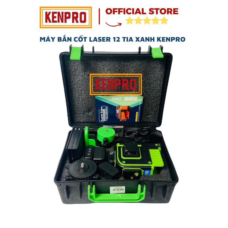 Máy Cân Mực Laser KenPro 12 Tia Xanh Bắn Cốt Thăng Bằng Laser Bảo Hành 6 Tháng