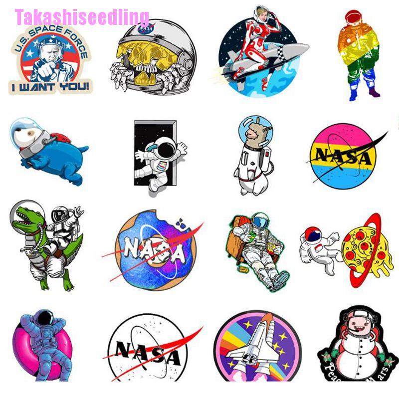 Bộ 50 Miếng Dán Chống Thấm Nước Họa Tiết Phi Hành Gia Hoạt Hình