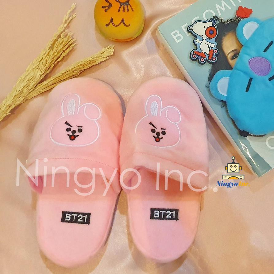 Dép Bông Đi Trong Nhà Thêu Hình Bt21 Bts