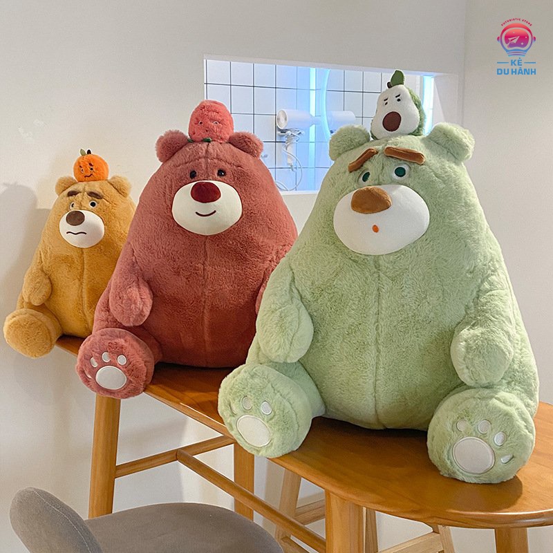 Gấu bông gối ôm trái cây ngồi Kẻ Du Hành 45cm