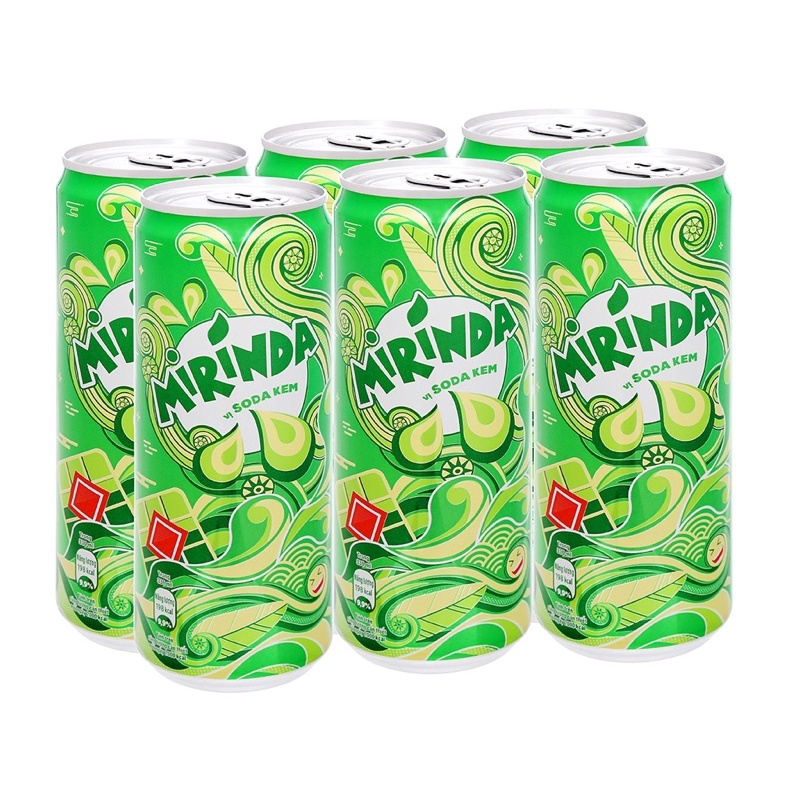 [ Mua nhiều hỗ trợ giảm giá] Lốc 6 lon nước ngọt Mirinda vị soda kem 330ml thơm ngon hấp dẫn vị mới