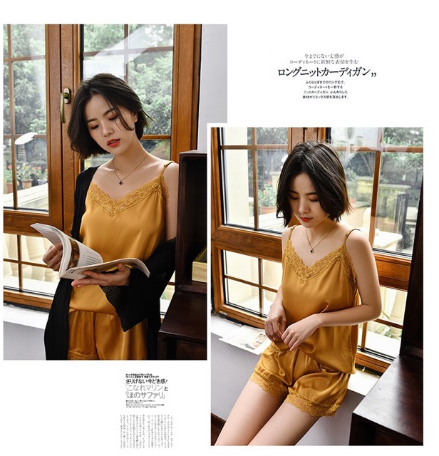 [Mã WABIG19 giảm 15% đơn 150k] Sx 680 bộ ngủ lụa satin phối ren - đồ ngủ 2 dây -KellyWang | BigBuy360 - bigbuy360.vn