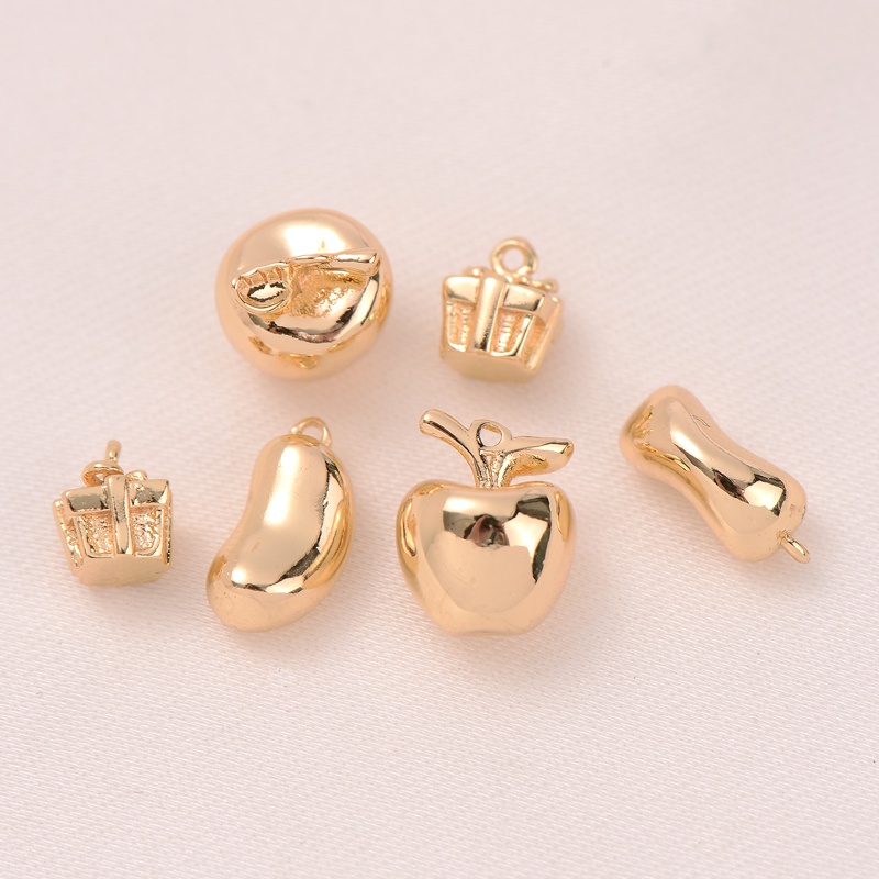 Túi Đồng 14K Hình Hạt Đậu Phộng Màu Vàng Kim Tự Làm Mặt Dây Chuyền Trang Sức