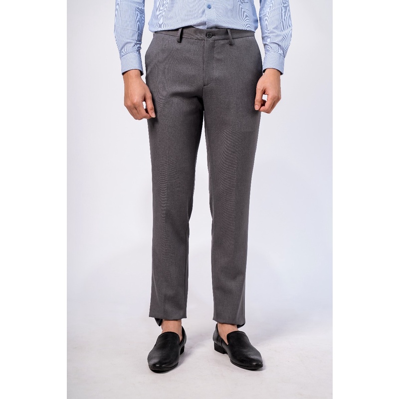 Quần âu tây nam công sở cao cấp OWEN QS23480 dáng slim fit ống ôm dài chân màu xám vải nano nhẹ mát mềm mát đứng dáng