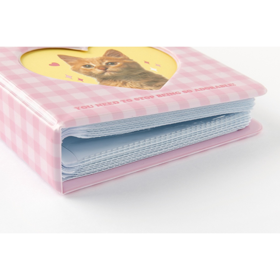 Binder Collect Book Đựng Photo Card Ảnh  ARTBOX Hàn Quốc Họa Tiết Kẻ Caro Hình Mèo Khung Trái Tim 20 Sleeves