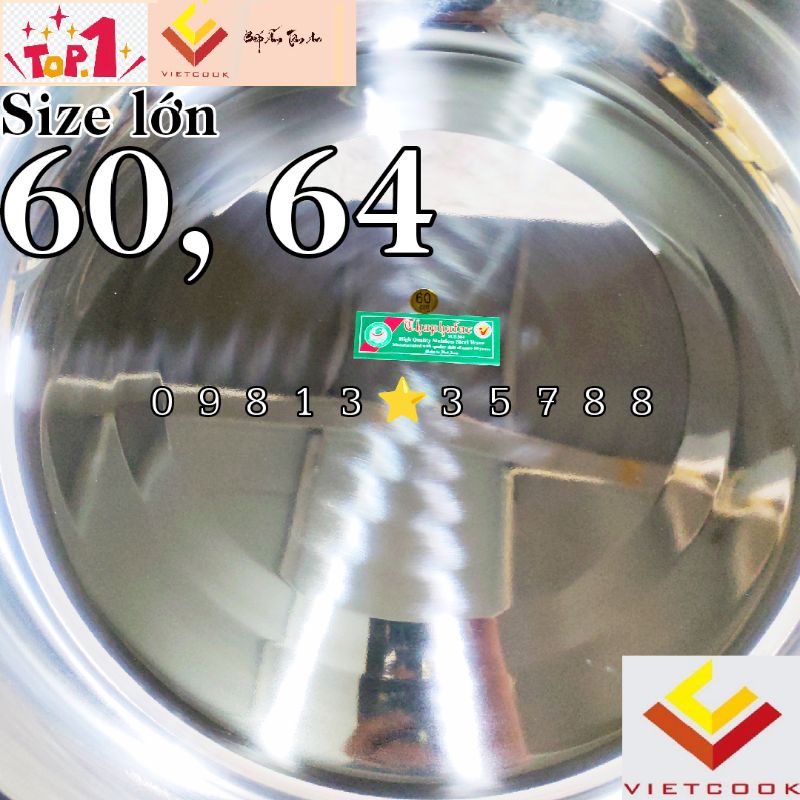 Thau chậu inox SUS 304 THAPHAFAC ft VIETCOOK loại dày size 60, 64 cm