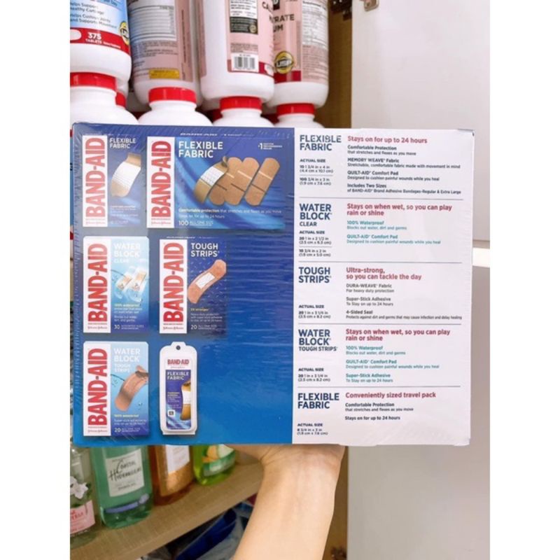 Băng cá nhân Band-Aid Brand Adhesive Bandages 188 miếng