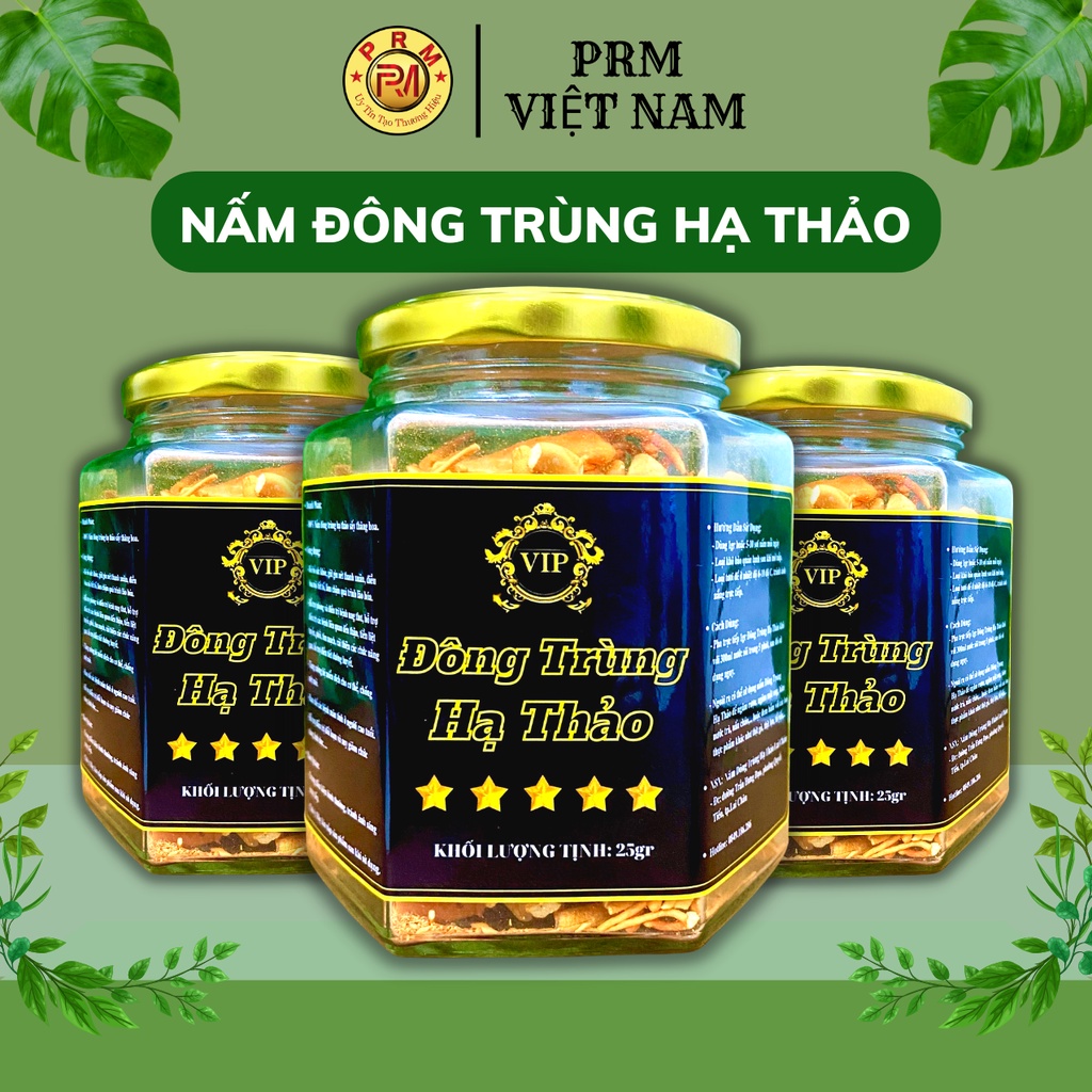 Đông trùng hạ thảo khô hộp 25g sấy thăng hoa, nấm đông trùng loại thượng hạng đạt tiêu chuẩn của Viện Hàn Lâm VN