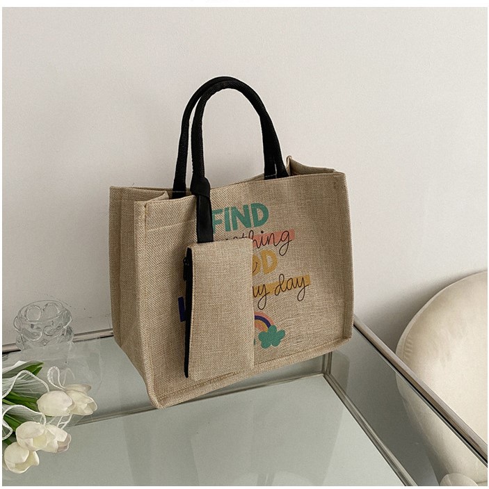 Túi cói Find Something Everyday mẫu mới đi du lịch đi biển đi chơi