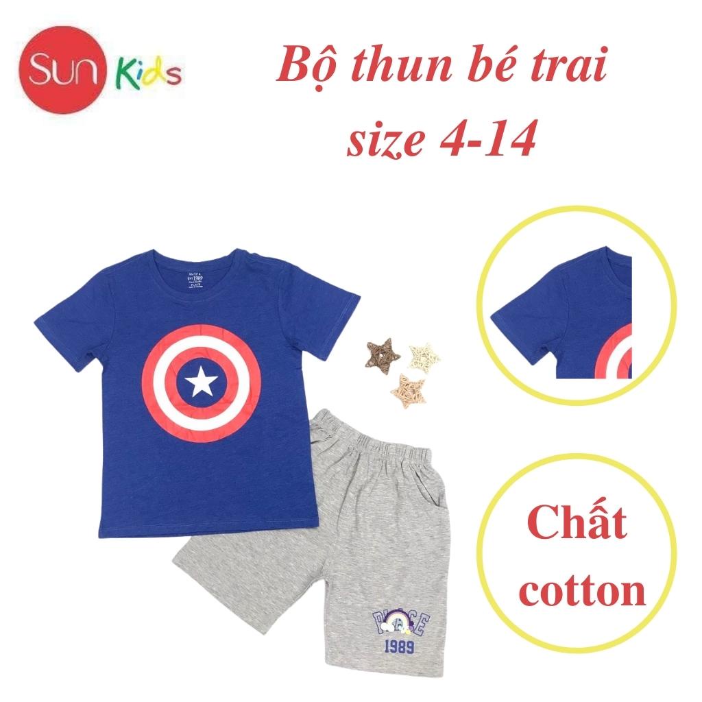 Đồ bộ bé trai, bộ thun bé trai chất cotton, nhiều màu, size đại 4-14 tuổi - SUNKIDS