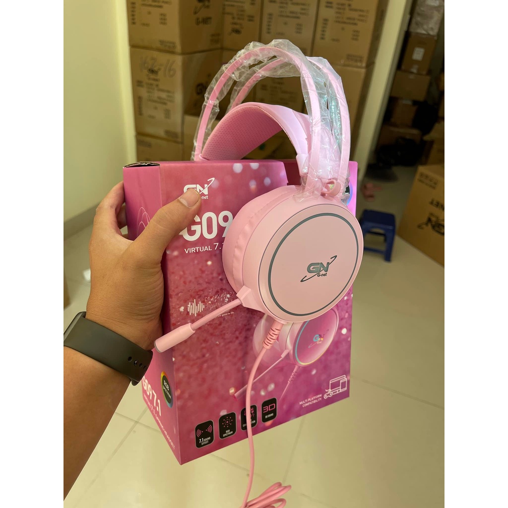 Tai nghe gaming G58 7.1 dùng cổng usb chụp tai có mic có đèn LED cho máy tính, điện thoại