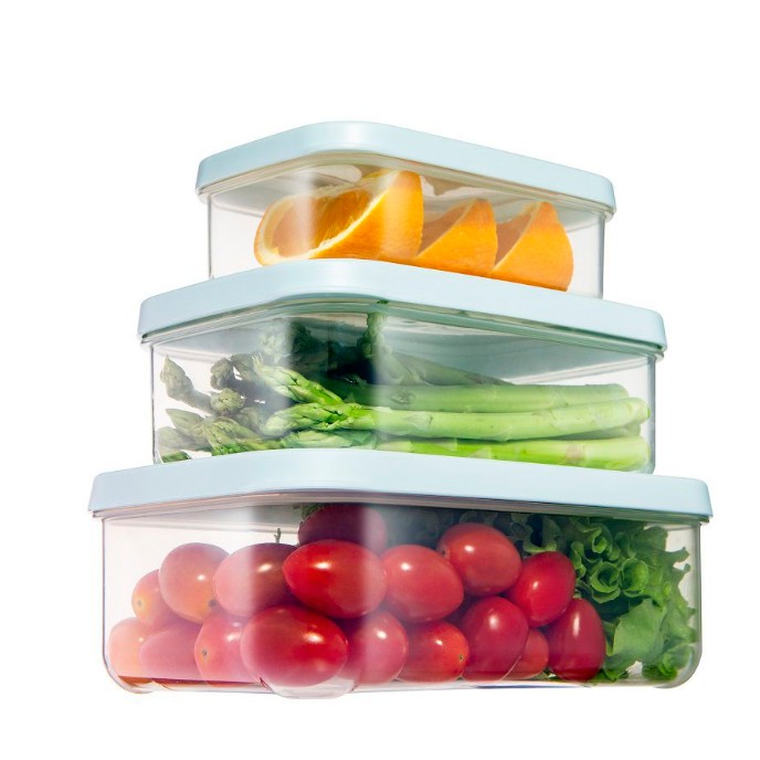 Bộ 6 hộp thực phẩm chữ nhật Hokkaido 500 - 750- 1000 - 1500-2000 -2500ml - BO01ZZ1
