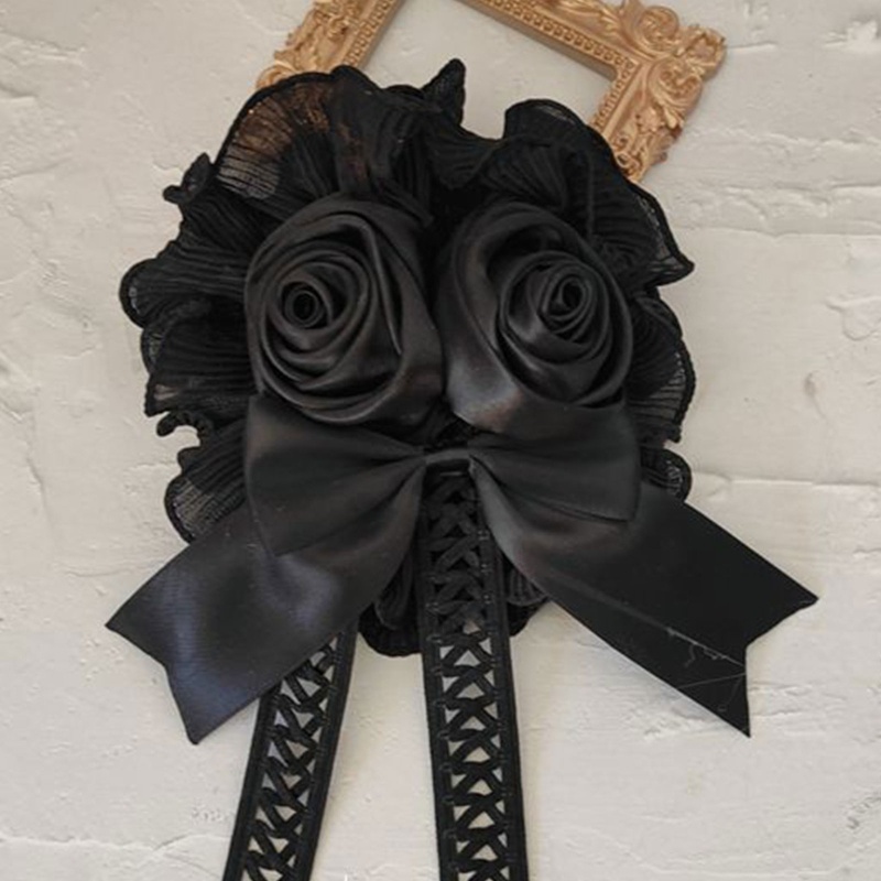 Băng Đô Cài Tóc Màu Đen Đính Hoa Thanh Lịch Dành Cho Nữ