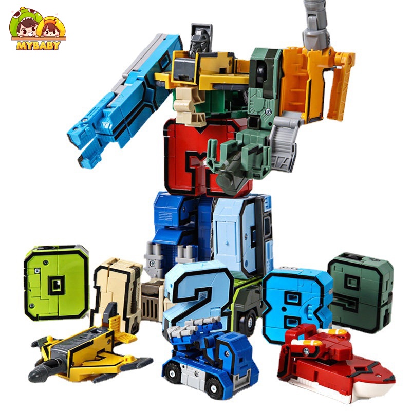 Bộ Đồ Chơi Robot Biến Hình Lắp Ráp Chữ Số Chi Tiết, Giáo Dục Cho Bé Tại Nhà, Mybaby
