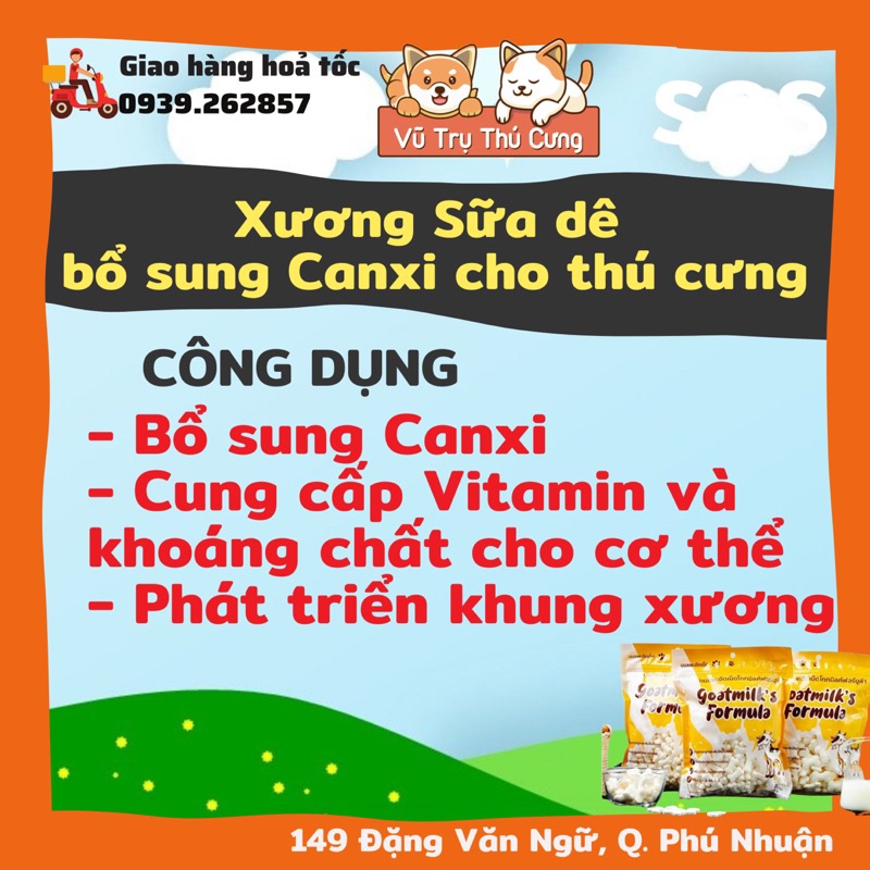 Xương thưởng sữa dê bổ sung Canxi cho thú cưng, Thái Lan, 500g