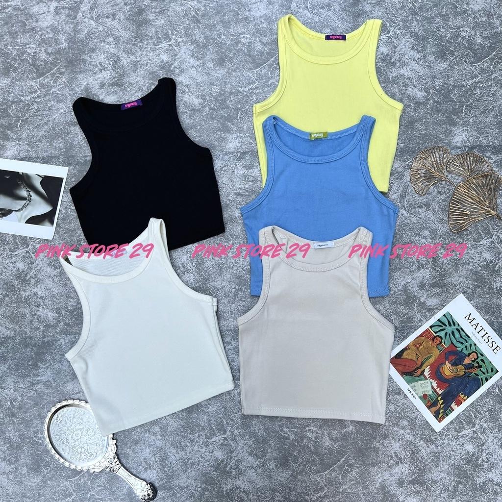 Áo Croptop Ba Lỗ Ôm Body Kiểu Dáng Basic Trơn, Hè Năng Động